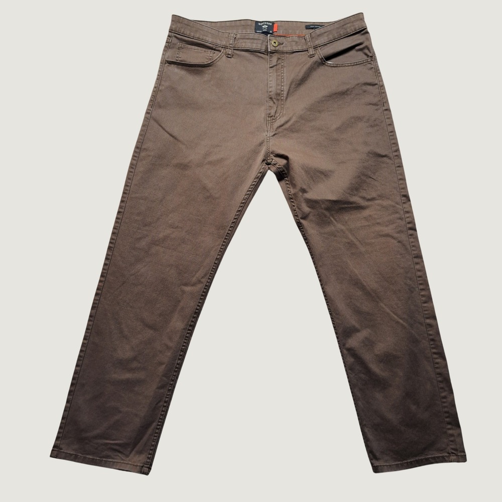 Dockers Straight Fit Pants Mens 36x32 Brown Good All Seasons Tech 5-Pocket